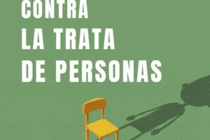 30 de julio, Día Mundial contra la Trata de Personas. Ilustración de una silla vacía cuya sombra proyecta la silueta de un niño.